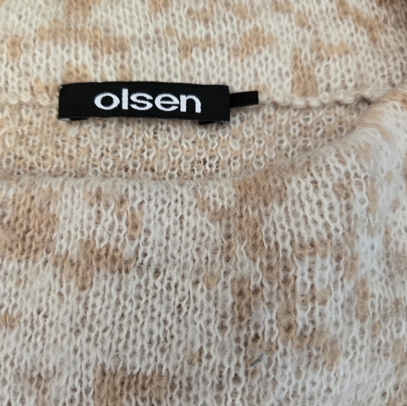 OLSEN Golden Camel Melange Cream Wool Blend Sweater. Size Large - Picture 7 of 10
